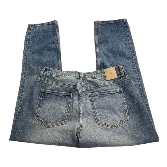 ZARA MID-RISE CUT STRAIGHT LEG JEANS Women Size 8 LIKE NEW CONDITION Minimalist - Picture 3 of 11